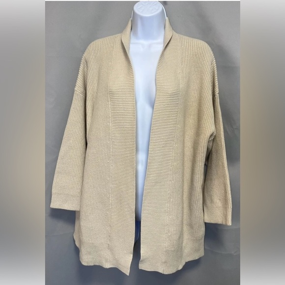 NWT Banana Republic Women's Beige Long Sleeve Open Front Cardigan Size Large - Picture 1 of 10